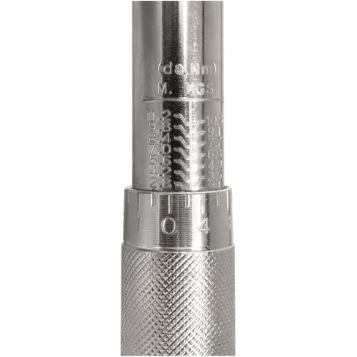 Performance Tool M238 Click Torque Wrench - 3/8 Drive, Adjustable 10 to 80 lbs ft. for Automotive Repair, Garage Maintenance, Chrome-Plated, Calibrated Torque Control