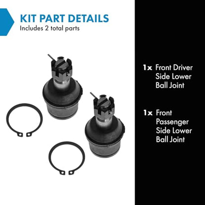 TRQ Front Lower Ball Joint Set Compatible with 1987-1997 Ford F-250 F-350 - style: PSA63035