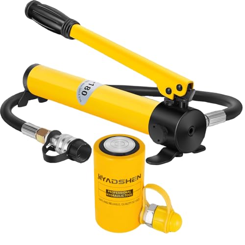 20 ton Hydraulic Cylinder Jack Sets Porta Power Ram Jack Kit with CP-180 Hydraulic Hand Pump, 2” Stroke Hydraulic Cylinder Jack Single Acting Lifting Cylinder Retract Automatically - size: 20T,2"+CP180 PUMP
