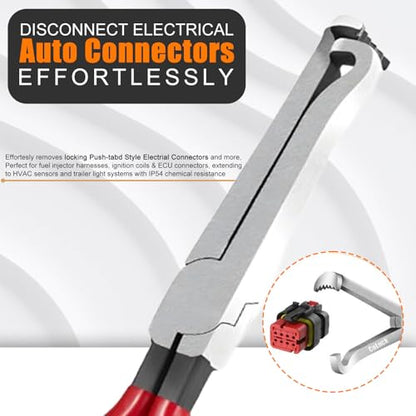 Electrical Disconnect Pliers for Cars: 3 Pieces Rapid Disconnector Pliers Set - Automotive Connector And Fuel Line Clip Remover Tools for Cars, Trucks Repair with Rapid Disconnector and 2 Pair Golves