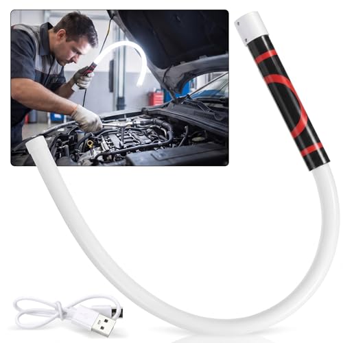 Flexible LED Light Stick 30 Inch Rechargeable Bendable Work Light ABS Flashlight Stick 3 Brightness Modes with 360° Rotate Foldable for Car Repairs, Mechanical Inspection in Tight Spaces