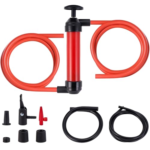 Thorstone 200cc Siphon Pump for Gasoline, Fluid Transfer Pump Automotive, Oil Transfer Pump Kit with Max 86" Long Hoses, Multi-Use Hand Fuel Pump for Fish Tank, Lawn Mower