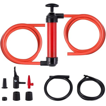 Thorstone 200cc Siphon Pump for Gasoline, Fluid Transfer Pump Automotive, Oil Transfer Pump Kit with Max 86" Long Hoses, Multi-Use Hand Fuel Pump for Fish Tank, Lawn Mower