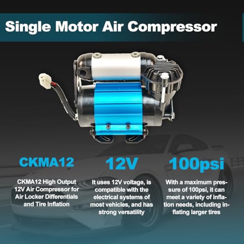 High Performance 12V Air Compressor Replacement For ARB CKMA12 On-Board Air Compressor For Tire Inflation Air Locker activation etc 12V Single Motor Air Compressor CKMA12 Air Compressor