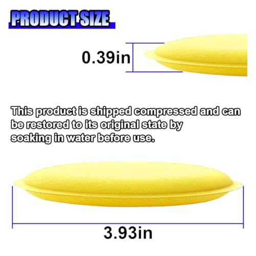 Car Wax Applicator Pads, 3.93 Inch Soft Buffing & Detailing Foam Pads, Round Sponge Fine Polishing Pad, Auto Cleaning Tool for Applying Waxes, Polishes & Dressings (12PCS) - size: 12PCS