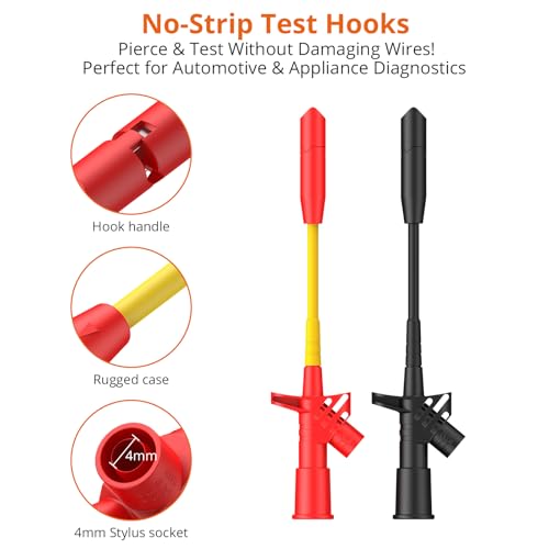 Proster Multimeter Test Leads Kit 26pcs - Multi Testers Replacement Test Leads with Alligator Clips Test Probe Spring Test Hook Test Prods Storage Bag Electric Tester Leads for Multimeter Tester - style: Test Leads 26pcs