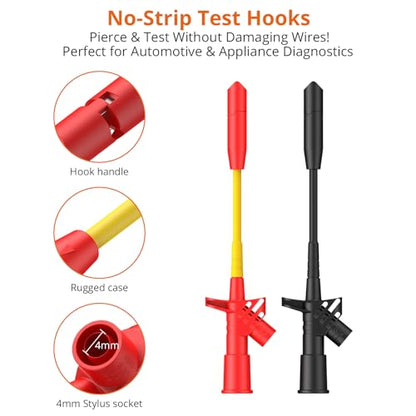 Proster Multimeter Test Leads Kit 26pcs - Multi Testers Replacement Test Leads with Alligator Clips Test Probe Spring Test Hook Test Prods Storage Bag Electric Tester Leads for Multimeter Tester - style: Test Leads 26pcs