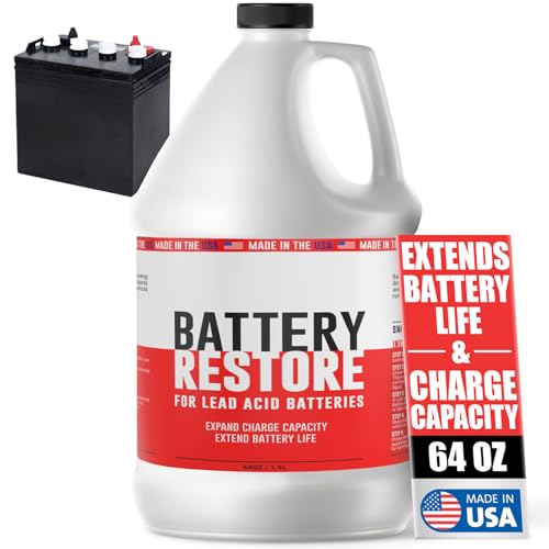 Battery Restore Desulfator Solution - 64 oz Refill - Lead Acid Battery Reconditioning for Golf Carts, Motorcycles, Boats & ATVs - Extends Life & Charging Capacity - Non-Toxic - Made in the USA