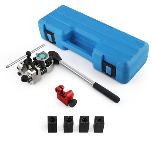 maXpeedingrods Brake Line Flaring Tool Kit, 45 Degree Flaring Tool Set, Single Bubble Double Flare Tool Kit for Brake Lines, Professional Brake Tube Line Flaring Tool for 3/16" 1/4" 5/16" 3/8" Tubes