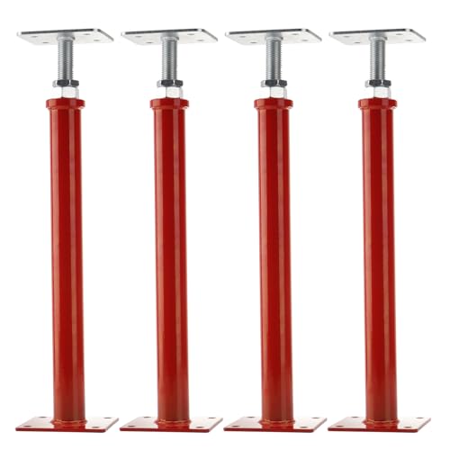House Floor Jacks for Leveling, 16.5-20.5" Screw Jacks Post 6600lbs | Basement Floor Jacks for Crawl Space, 4 Pack, Red - size: 4X