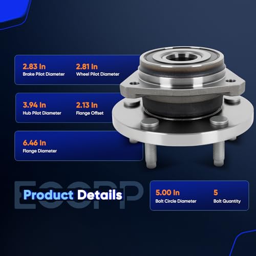 ECCPP 513159 Wheel Bearing Hub Assembly for Jeep Grand Cherokee 1999-2004 | 5 lugs Pre-Greased Sealed - size: 513159