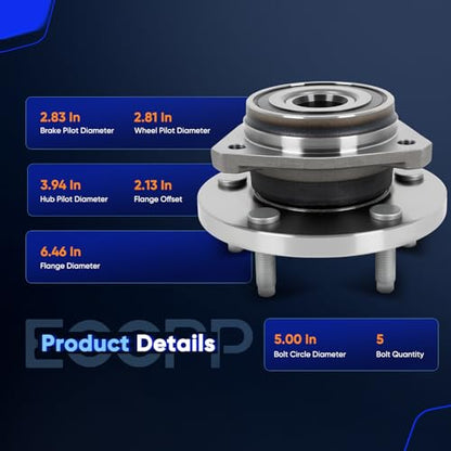 ECCPP 513159 Wheel Bearing Hub Assembly for Jeep Grand Cherokee 1999-2004 | 5 lugs Pre-Greased Sealed - size: 513159