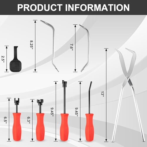 8 PC Drum Brake Tool Kit with Adjusting Tool | Complete Brake Spring Set with Brake Spring Compressor &Brake Spoon, for Brake Service with Spring Pliers, Spring Replacemen