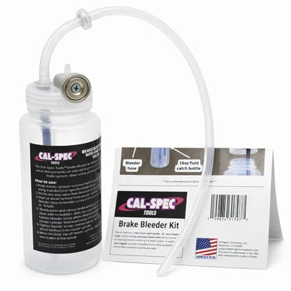 Brake Bleeder Kit - One-Way Check Valve, Magnet Mount, 16oz Catch Bottle, 16” Hose