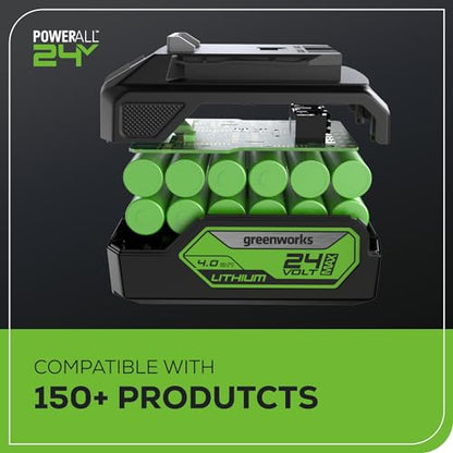 Greenworks 24V Brushless 1/2" Cordless Impact Wrench (3 Speed / 300 ft.-lbs. / LED Light), 4.0Ah Battery and Compact Charger Included - size: 300 ft.-lbs., style: w/4Ah Battery