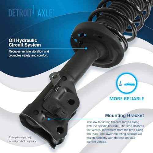 Detroit Axle - Front Struts Rear Shocks for 2013 2014 2015 Honda Civic, 2 Complete Ready Struts with Coil Springs 2 Shock Absorbers Assembly Suspension Replacement - size: 4AQ47280-V1/ strut shock kit