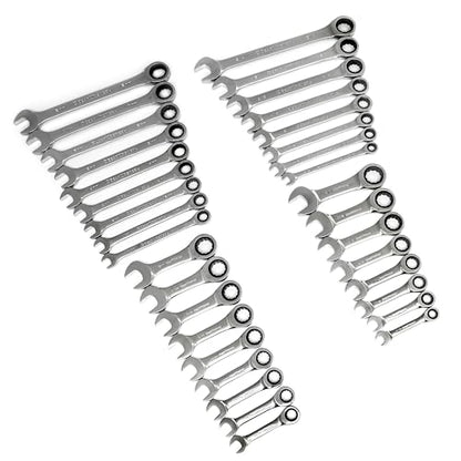 GEARWRENCH 34 Pc. Standard & Stubby Ratcheting Wrench Set, SAE & Metric - 85034 - size: One Size