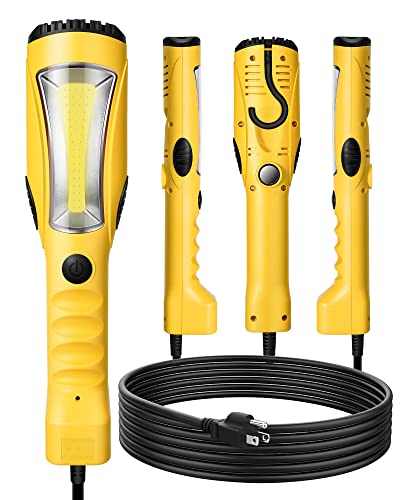 DEWENWILS LED Work Light, Underhood Work Lighting (15 feet), 1200LM, Trouble Light with Cord, Strong Magnet & Swivel Hook, Handheld Corded, for Garage, Workshop, Car Repair Scene, ETL Listed - size: 15FT