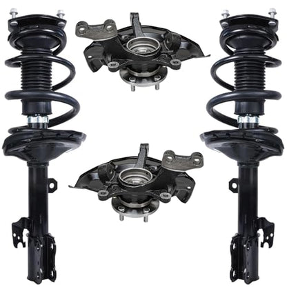 Detroit Axle - Front Steering Knuckles Struts for 06-07 Toyota Highlander, 04-06 Lexus RX330, 07-09 RX350, 06-08 RX400h, Steering Knuckles & Wheel Hub Bearings Struts with Coil Springs Replacement - size: 4QU47815/ Big strut kit