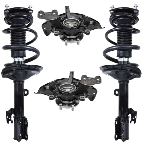 Detroit Axle - Front Steering Knuckles Struts for 06-07 Toyota Highlander, 04-06 Lexus RX330, 07-09 RX350, 06-08 RX400h, Steering Knuckles & Wheel Hub Bearings Struts with Coil Springs Replacement - size: 4QU47815/ Big strut kit