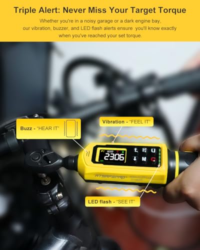 Digital Torque Wrench Set-3/8" & 1/2" Drive Torque Wrench, ±2% Accuracy,1-44 ft-lb/4-250 FT-LB, Backlit LCD, Triple Alert (Vibration/Buzzer/LED), with 17-19-21mm Sockets, 3 Extension Bars & 3 adapters
