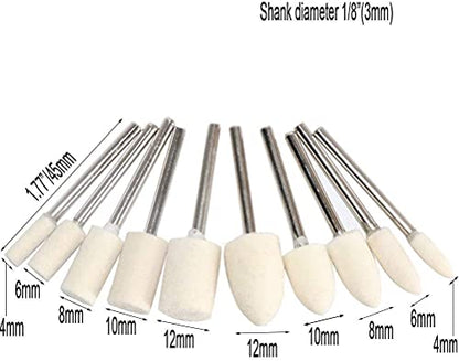 82PCS 1Inch Polishing Kit, Buffing Kit - Professional Wool Fabric Cotton Kit (50PCS) & Abrasive Set (32PCS) Mounted 3mm Shank for Rotary Tool Accessories