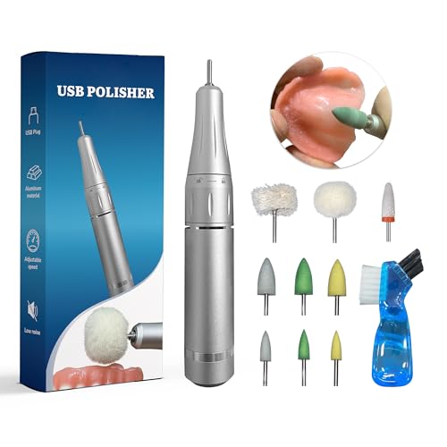 USB Polishing Machine, Portable Electric Mini Polisher 35000 RPM for Edge Correction Smoothing After Repair Cleaning Creating a Shiny Surface, Polishing Head Set with Step-by-Step Instructions - color: Polishing Machine
