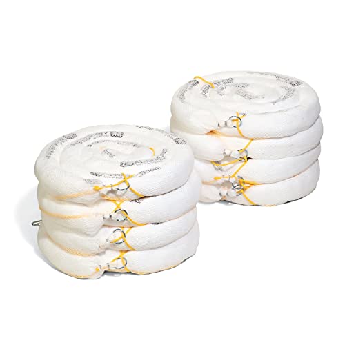 PIG Oil Boom - Oil-Only Absorbent Boom - 8 Pack - 3" x 10' Boom - Absorbs up to 2 gallons per Boom - BOM406 - size: 3" x 10'