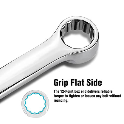 DURATECH 15mm Extra Long Ratcheting Wrench, Metric, CR-V Steel - size: 15mm