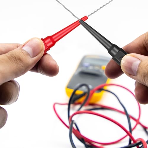 15 PCS Test Back Probe Pin Kit Automotive with 4mm Banana Socket (0.7mm Needle), Non-Destructive Wire Piercing Probe Pin Back Probes, Multimeter Probes Insulation Wire Piercing Needle for Car Tester