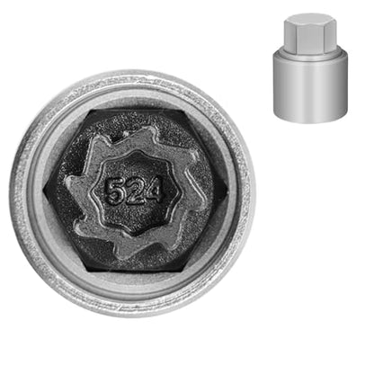 524 Wheel Locking Nut Key for VW, Socket Adapter (OD 28mm-ID 25mm) | Wheel Lock Nut Socket Adapter, Anti-Theft Lug Nut Removal Tool, Anti-Theft Screw Remover, Repair Tool, Tyre Fitting, garage - size: Socket 524