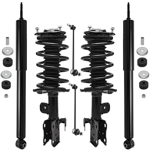 Detroit Axle - Struts Shocks Kit for 2010 2011 2012 2013 2014 2015 Toyota Prius, 2 Front Struts with Coil Spring 2 Front Sway Bar Links 2 Rear Shock Absorbers Suspension Replacement - size: 6AQS47048-V1/ strut shock sway kit