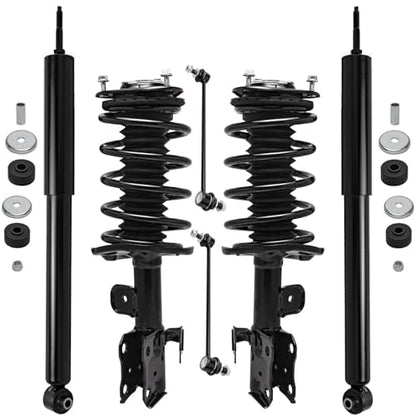Detroit Axle - Struts Shocks Kit for 2010 2011 2012 2013 2014 2015 Toyota Prius, 2 Front Struts with Coil Spring 2 Front Sway Bar Links 2 Rear Shock Absorbers Suspension Replacement - size: 6AQS47048-V1/ strut shock sway kit