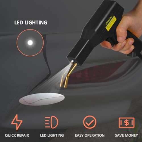 Plastic Welder,2 in 1 Plastic Welding Kit,Hot Stapler Car Bumper Repair Kit | SONNLER 1000PCS Hot Stapler For Car Bumper Crack Repair with Iron , Rods, Metal Mesh, Abrasive Paper, Aluminum Tape - color: Black