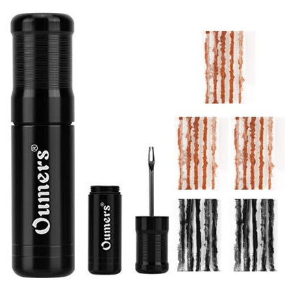 Oumers Tubeless Bike Tire Repair Tool Kit, Bike Tire Punctures with 5PCS Bacon Strips Plus Insertion Tool Tire Repair Fork Reamer - color: 25- 15 Orange, 10 Black