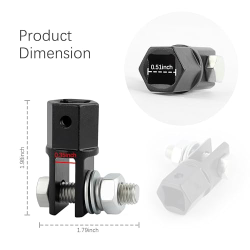1/2" Scissor Jack Adapter,Scissor Jack Drill Adapter Fit 1/2" Impact Drill and 13/16" Lug Wrench to Lift Car Scissor Jack Height,Professional Car Accessories Scissor Lift Jacks Part
