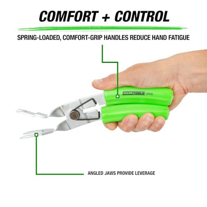OEMTOOLS Panel and Trim Clip Pliers, Automotive Fastener Removal Tool | Chrome-Plated Alloy Steel Construction, Molded Rubber Comfort Grip, 2-Step Tip Minimizes Risk of Clip Damage - style: 1 piece panel clip pliers
