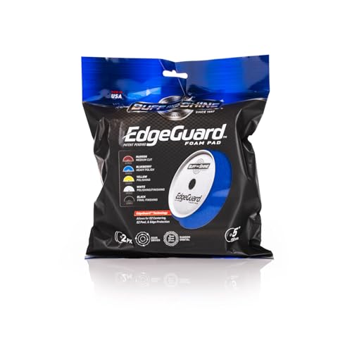 Buff and Shine - EdgeGuard Foam Buffing Pads - Blueberry - 5" Heavy Polishing Pad - Pack of 2 - color: Blueberry, size: 5" (2 Pack)