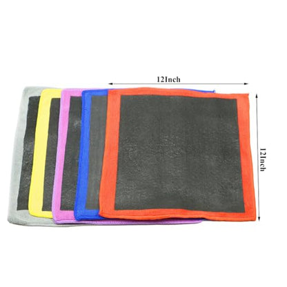 Clay Towel Auto Detailing 2 Pack, Fine Grade Clay Bar Towel for Cars, Removes Overspray & Contaminants from Car Paint, Glass, Enhance Gloss, DIY Detail Products (12"x12", Blue) - color: Blue