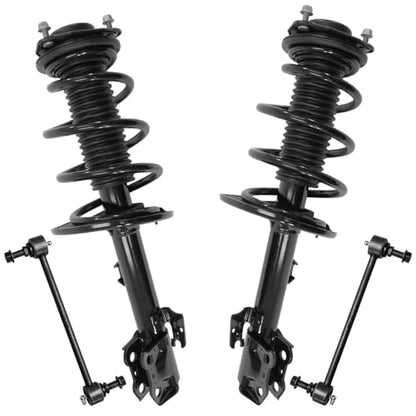 Detroit Axle - Front Struts Kit for 2014 2015 2016 2017 2018 2019 Toyota Highlander [Excludes Sport Suspension], 2 Complete Struts with Coil Spring Assembly 2 Sway Bar End Links Replacement Suspension - size: 4QS54046-V1/Sway Kit