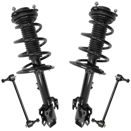 Detroit Axle - Front Struts Kit for 2014 2015 2016 2017 2018 2019 Toyota Highlander [Excludes Sport Suspension], 2 Complete Struts with Coil Spring Assembly 2 Sway Bar End Links Replacement Suspension - size: 4QS54046-V1/Sway Kit