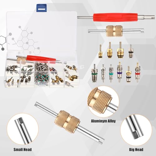 Threlaco 5 Sets/525 Pcs Car A/c Repair Kits with 18 Sizes 270 O-Ring Kit, 102 Valve Cores, 60 Compressor Gaskets, 77 Dust Cap, 39 Valve Core, 16 Ac Fuel Line Disconnect Tool Compatible with R12 R134a