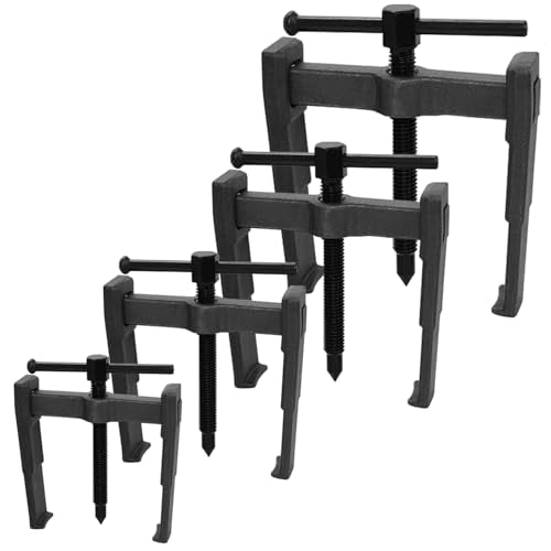 2 Jaw Gear Puller Set, Adjustable Steel Removal Tool 2 Claws Puller Kit for Pulleys Flywheels Bearings Gears (3'' 4'' 6'' 8'')