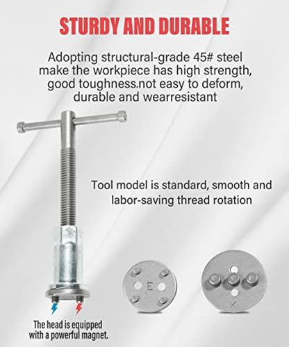 SUJADE YAKEFLY 24Pieces Brake Caliper Tool,Universal Disc Brake Caliper Wind Back Tool and Piston Compression Sets,Heavy Duty Brake Caliper Compression Tool Caliper Piston Tool (Red)