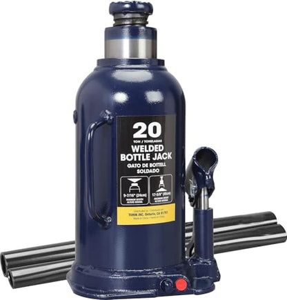 20 Ton Hydraulic Bottle Jack, 40,000 LBS Heavy Duty Welded Steel Auto Lift Jack with Adjustable Height, Overload Protection, Leak-Free Pump, for Truck, RV, Industrial and Garage Use, Blue - color: Yellow