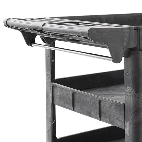 Dryser Utility Cart with Wheels, 46" x 25" Heavy Duty 550 lb. Capacity with Shelves - 3 Tier Rolling Cart with Two 5" Swivel Casters for Warehouse, Garage, Cleaning - size: 3 Shelves 2 Swivel 46x25