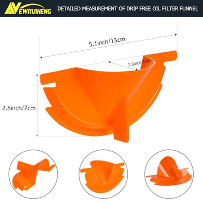 Oil Change Kit Compatible with Harley, Oil Filter Cap Wrench, Crankcase Fill Funnel, Primary Case Oil Funnel, Drip Free Oil Filter Case, Transparent Tube, Oil Drain Plug and 30PCS O-Rings Include