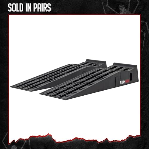 Car Service Ramps for Oil Change, 7,500 lb GAWR, 6.5" Lift, Underbody Access, Black Widow, Pair