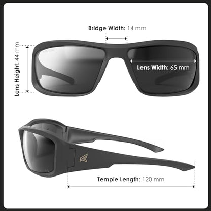 EDGE Brazeau Safety Glasses, Non-Slip, Impact/Scratch Resistant, 99.9% UV Protect, ANSI Z87 Rated - color: Black Frame