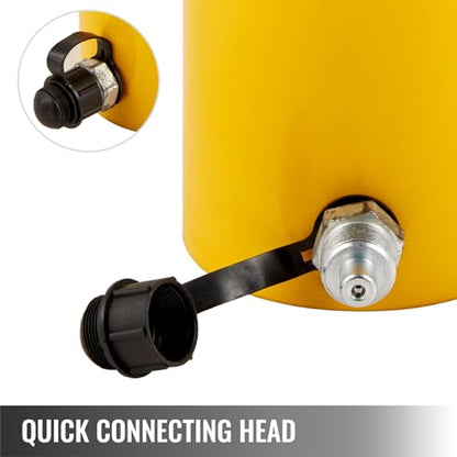 VEVOR Hydraulic Cylinder Jack 30Ton, Solid Ram Hydraulic Cylinder 4Inch, Stroke Single Acting Hydraulic Cylinder, w/Quick Connector Portable Hydraulic Solid Jack Industrial Lifting Jack Ram - size: 30T 4Inch